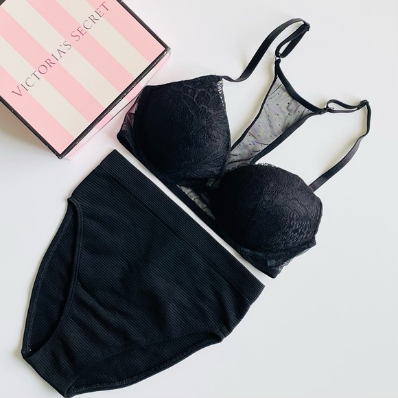 32C SMALL Victoria’s Secret black bra set - Picture 1 of 6